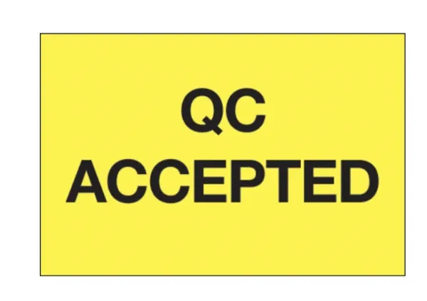 "QC Accepted" Labels 2 x 3" 500 Per Roll